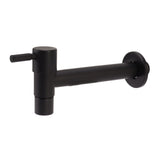 G1/2 Wall Mounted Cold Water Tap 304 Stainless Steel Single Handle Cold Faucet Bathroom Garden Faucet Tap Black for Mop Pool - Rear View
