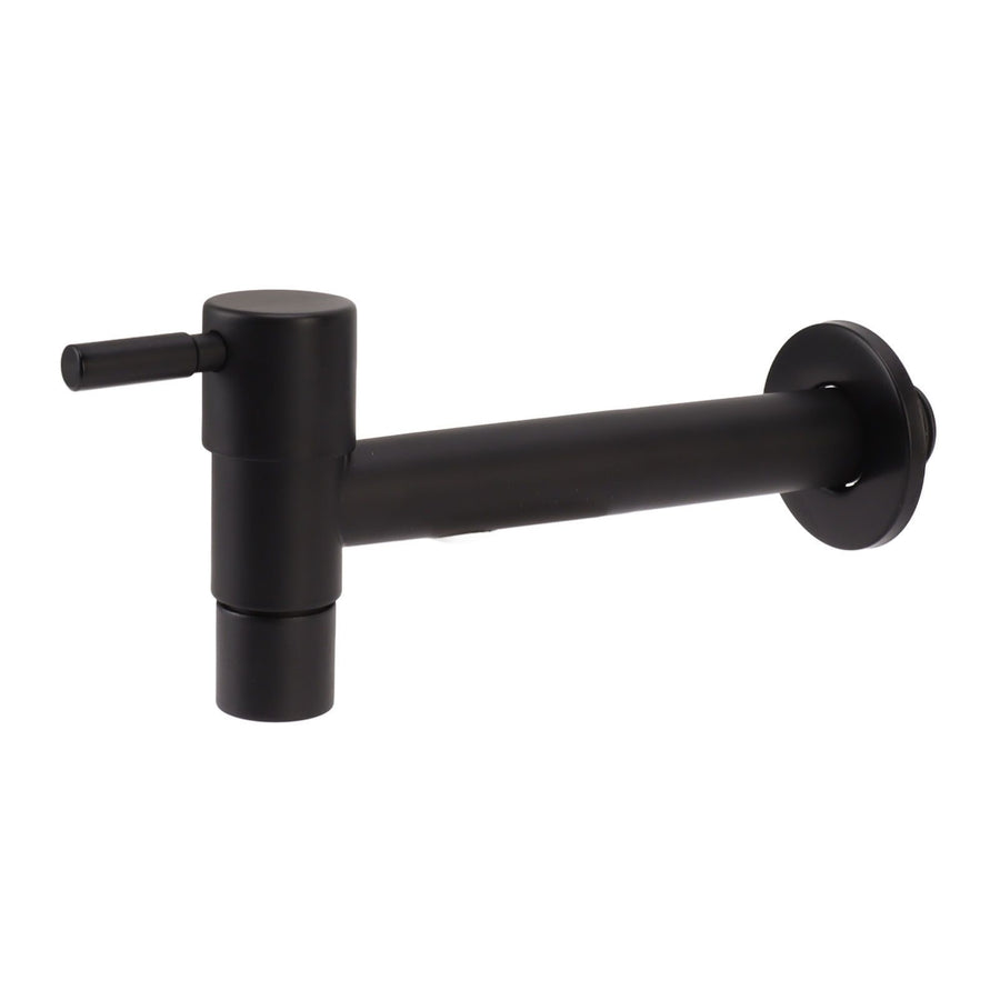 G1/2 Wall Mounted Cold Water Tap 304 Stainless Steel Single Handle Cold Faucet Bathroom Garden Faucet Tap Black for Mop Pool