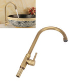 Antique Brass Bathroom Sink Faucet Single Handle Vanity Tap Splash Proof Bathroom Faucet for Home Commercial Use - Extra Image