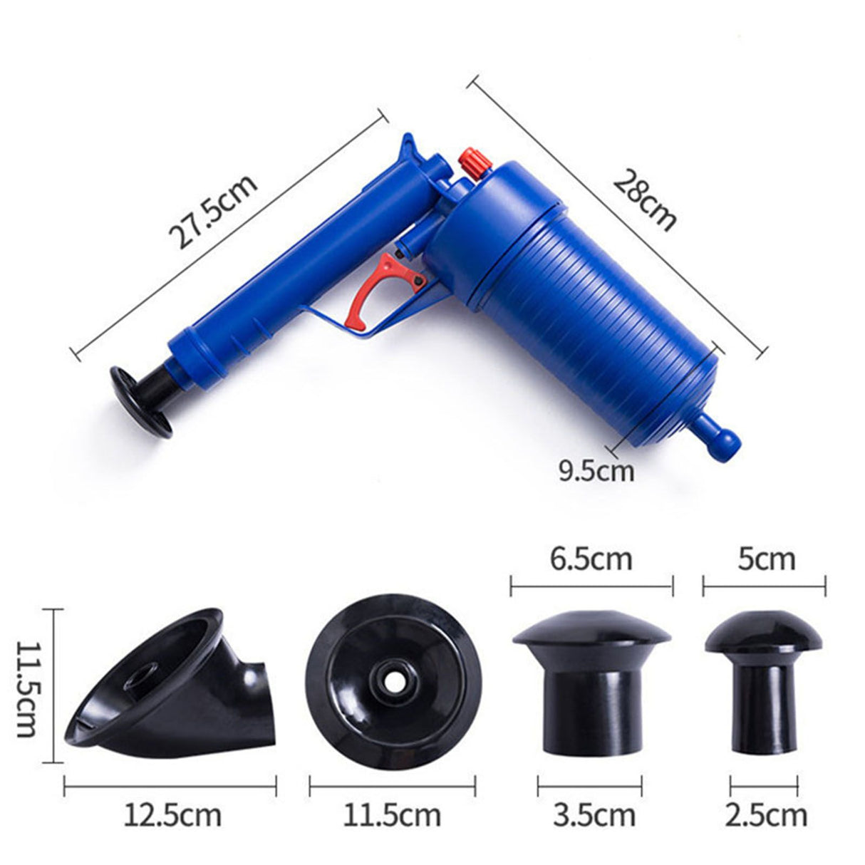 Air Plunger for Toilet Blue Household Air Toilet Drain Blaster Plunger for Floor Drain Sink Sewer Bathtub