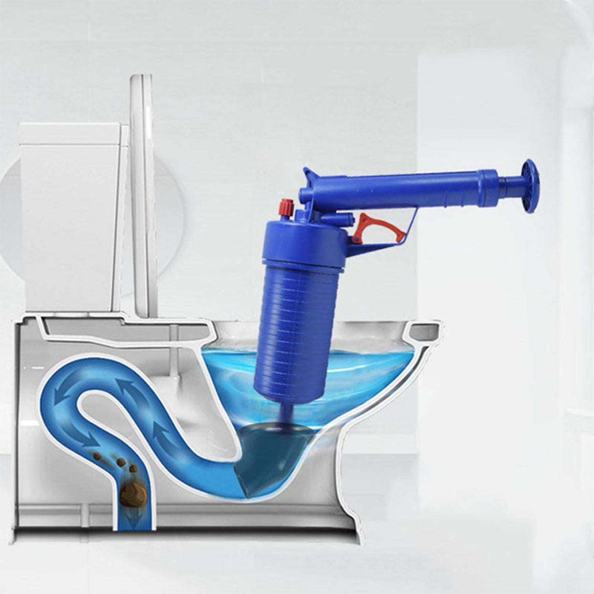 Air Plunger for Toilet Blue Household Air Toilet Drain Blaster Plunger for Floor Drain Sink Sewer Bathtub