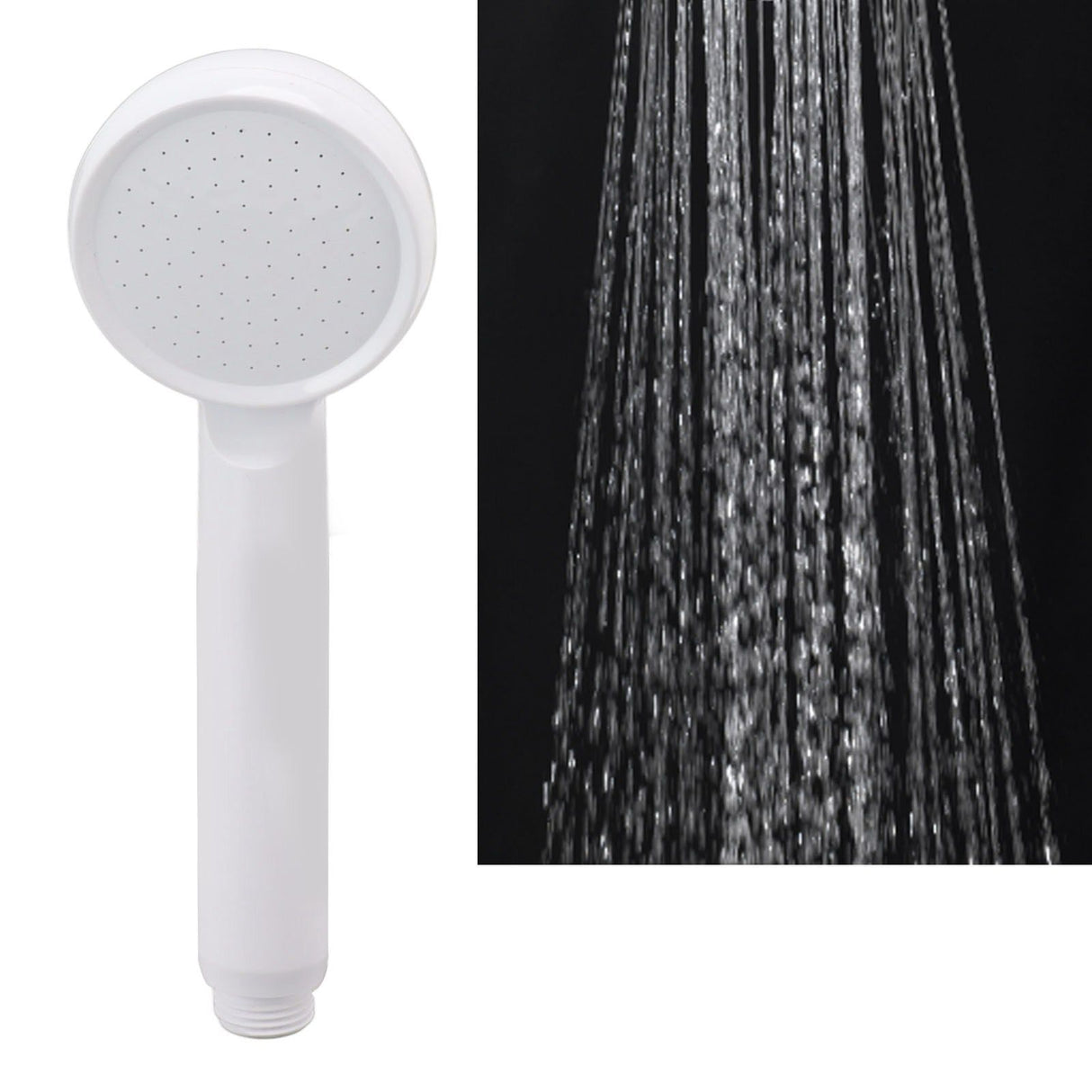Rain Shower Head Simple Thicken Baking Process Handheld Shower Head with Ergonomic Handle for Bathroom White