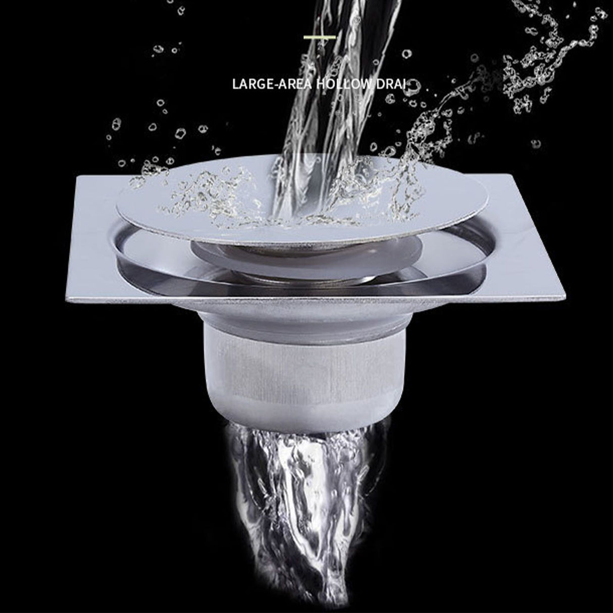 Shower Drain Quadrate High Glossy Thickened Prevents Odor Clogging Resistance Stainless Steel Floor Drain
