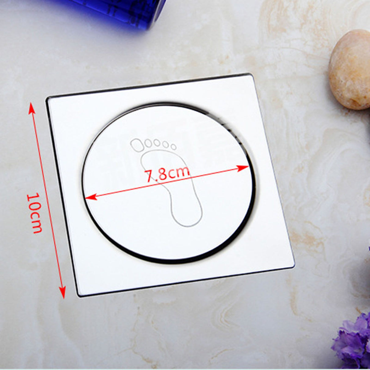 Shower Drain Quadrate High Glossy Thickened Prevents Odor Clogging Resistance Stainless Steel Floor Drain