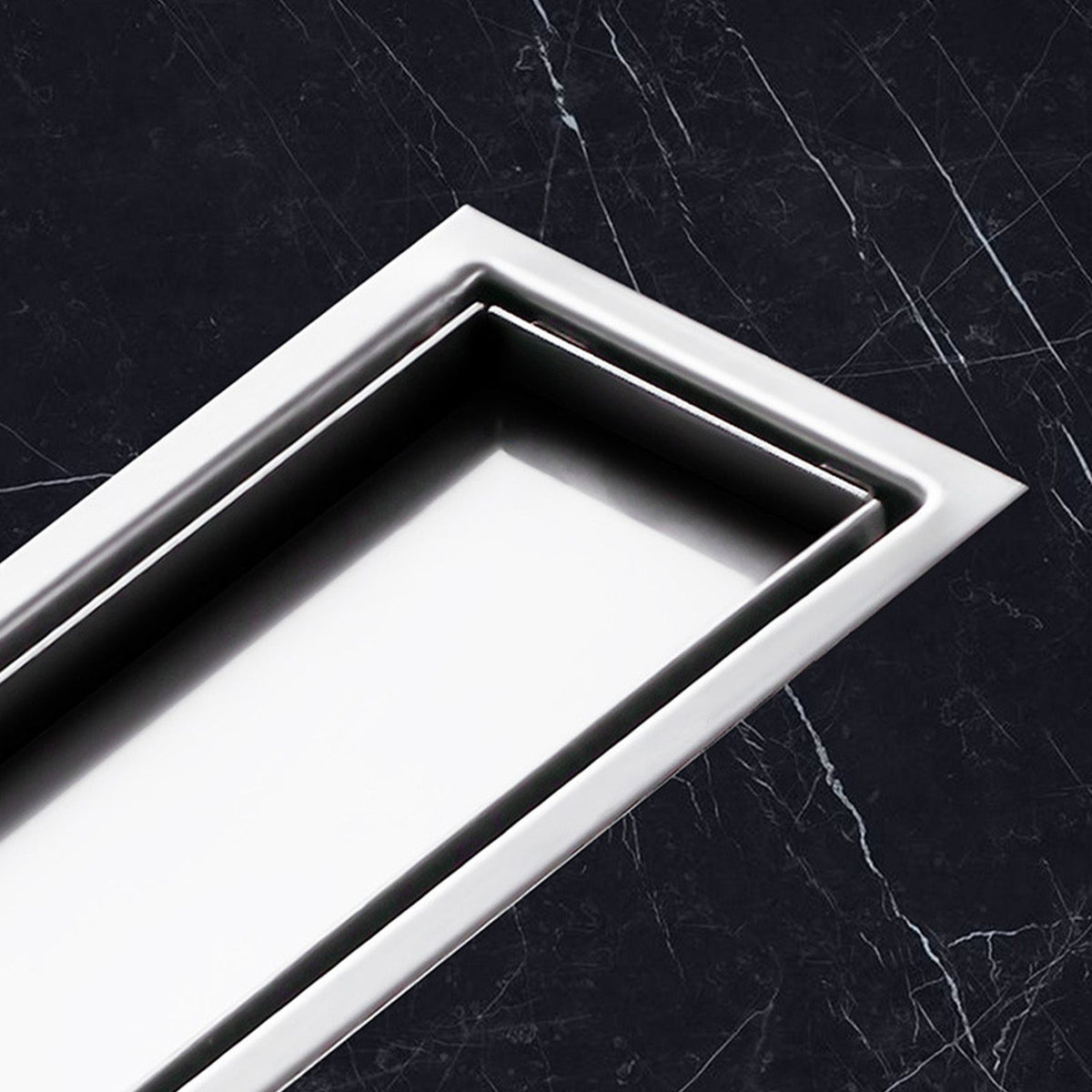 Linear Floor Drain Rectangular Prevent Clogging 304 Stainless Steel Long Shower Drain for Bathroom Kitchen