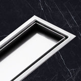 Linear Floor Drain Rectangular Prevent Clogging 304 Stainless Steel Long Shower Drain for Bathroom Kitchen - Extra Image