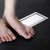 Linear Floor Drain Rectangular Prevent Clogging 304 Stainless Steel Long Shower Drain for Bathroom Kitchen