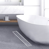 Linear Floor Drain Rectangular Prevent Clogging 304 Stainless Steel Long Shower Drain for Bathroom Kitchen - Extra Image