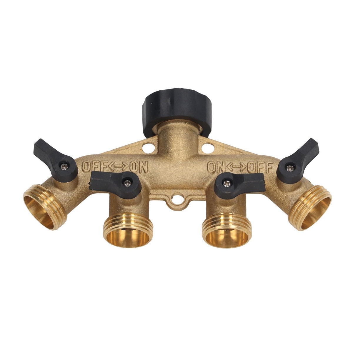 4 Way Water Splitter Brass Ball Valve Distributor for Garden Watering Agricultural Irrigation Car Washing US Style