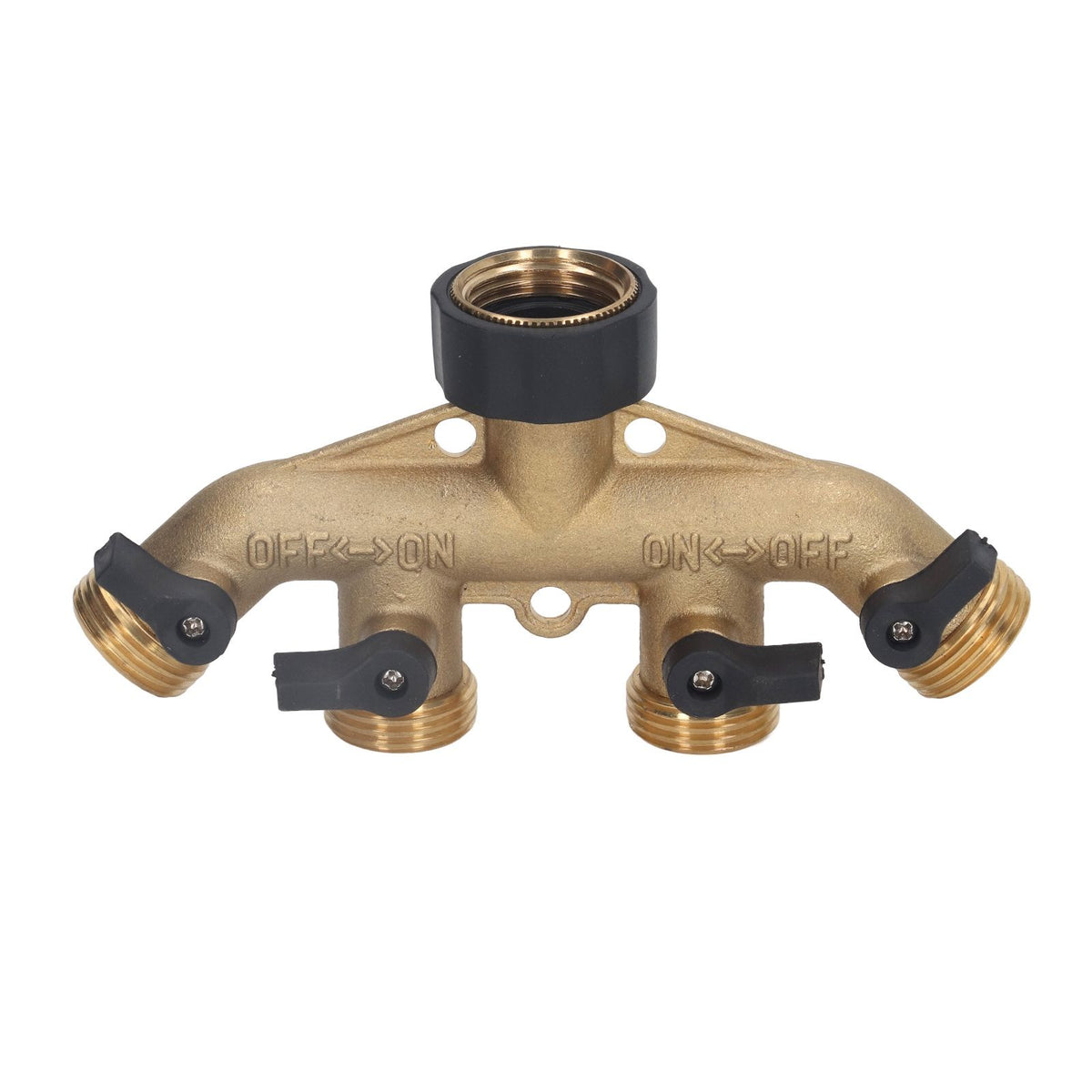 4 Way Water Splitter Brass Ball Valve Distributor for Garden Watering Agricultural Irrigation Car Washing US Style