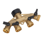 4 Way Water Splitter Brass Ball Valve Distributor for Garden Watering Agricultural Irrigation Car Washing US Style - Extra Image