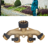 4 Way Water Splitter Brass Ball Valve Distributor for Garden Watering Agricultural Irrigation Car Washing US Style - Extra Image