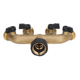 4 Way Water Splitter Brass Ball Valve Distributor for Garden Watering Agricultural Irrigation Car Washing US Style - Extra Image