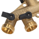 4 Way Water Splitter Brass Ball Valve Distributor for Garden Watering Agricultural Irrigation Car Washing US Style