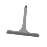 Glass Wiper with Non Slip Handle Silicone Window Cleaner Squeegee for Bathroom Windows Kitchen Mirror Grey - Front View