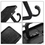 Black Paper Roll Rack with Phone Storage Shelf Aluminum Vintage Toilet Paper Towel Holder for Bathroom Black
