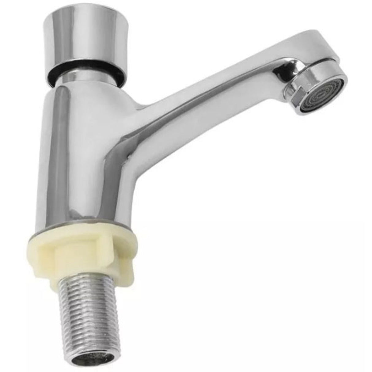Time Delay Silver Faucet Single Tube Cold Water Basin Taps for Public Hotel Restaurant Shopping Mall