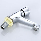 Time Delay Silver Faucet Single Tube Cold Water Basin Taps for Public Hotel Restaurant Shopping Mall - 45-Degree Angle