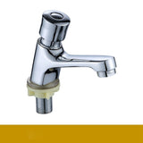 Time Delay Silver Faucet Single Tube Cold Water Basin Taps for Public Hotel Restaurant Shopping Mall - Rear View