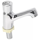 Time Delay Silver Faucet Single Tube Cold Water Basin Taps for Public Hotel Restaurant Shopping Mall