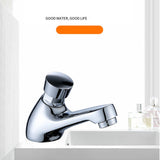 Time Delay Silver Faucet Single Tube Cold Water Basin Taps for Public Hotel Restaurant Shopping Mall