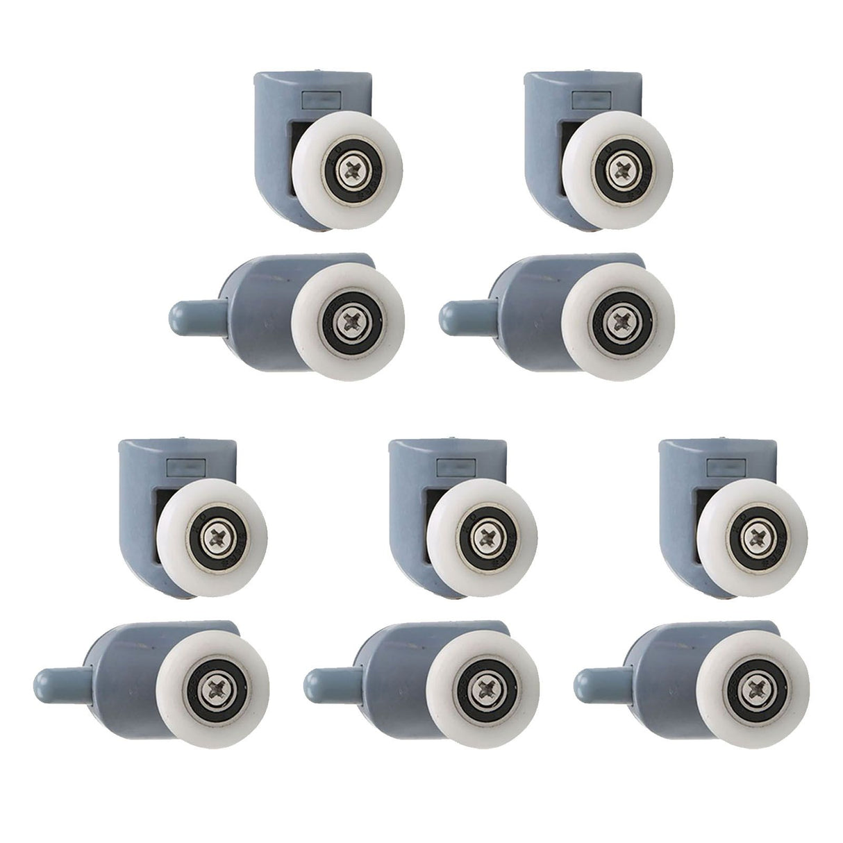 10pcs Shower Door Rollers Quiet Replacement Top Bottom Glass Door Pulleys for Bathroom Massage Room