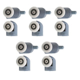 10pcs Shower Door Rollers Quiet Replacement Top Bottom Glass Door Pulleys for Bathroom Massage Room - Top-Down View