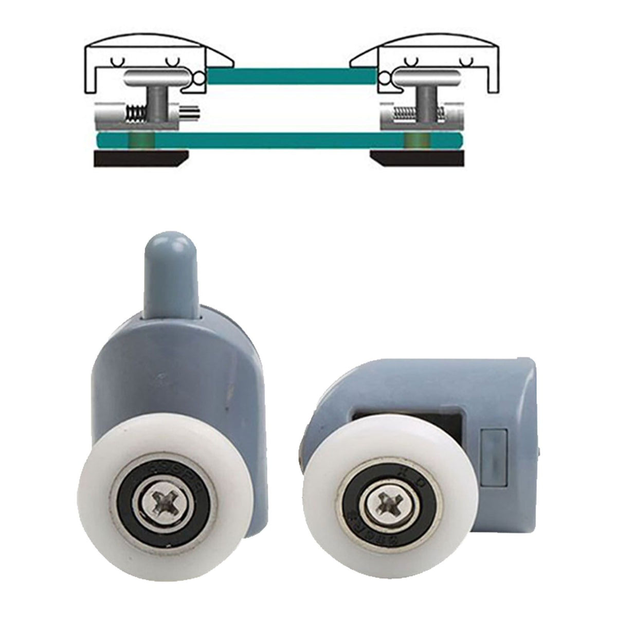 10pcs Shower Door Rollers Quiet Replacement Top Bottom Glass Door Pulleys for Bathroom Massage Room