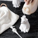 Soap Dispenser Bottle Cute Bear Shape Large Capacity Pump Dispenser Bottle for Bathroom Kitchen L (11x26cm/4.3x10.2in) (900ML)