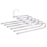 White Foldable Pants Rack Hanger Multifunctional Multi Layer Pants Folding Trouser Hanging Rack