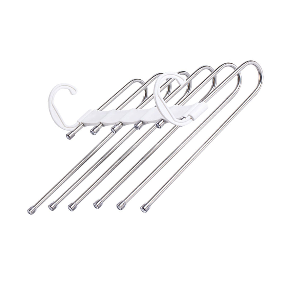 White Foldable Pants Rack Hanger Multifunctional Multi Layer Pants Folding Trouser Hanging Rack