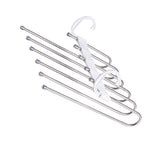 White Foldable Pants Rack Hanger Multifunctional Multi Layer Pants Folding Trouser Hanging Rack