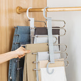 White Foldable Pants Rack Hanger Multifunctional Multi Layer Pants Folding Trouser Hanging Rack