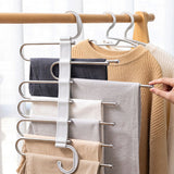 White Foldable Pants Rack Hanger Multifunctional Multi Layer Pants Folding Trouser Hanging Rack - Rear View