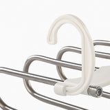 White Foldable Pants Rack Hanger Multifunctional Multi Layer Pants Folding Trouser Hanging Rack - Close-Up Angle