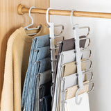 White Foldable Pants Rack Hanger Multifunctional Multi Layer Pants Folding Trouser Hanging Rack