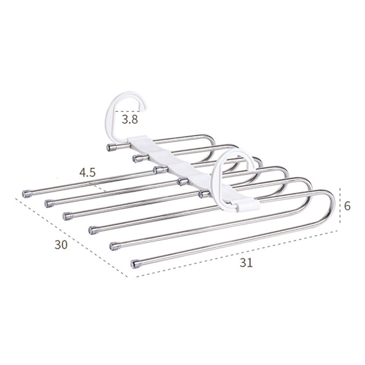 White Foldable Pants Rack Hanger Multifunctional Multi Layer Pants Folding Trouser Hanging Rack
