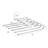 White Foldable Pants Rack Hanger Multifunctional Multi Layer Pants Folding Trouser Hanging Rack