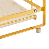 Bathroom Storage Shelf Wall Mounted Corner Organizer Standing Rack for Living Room Bedroom Kitchen White and Gold 2 Tier - Extra Image