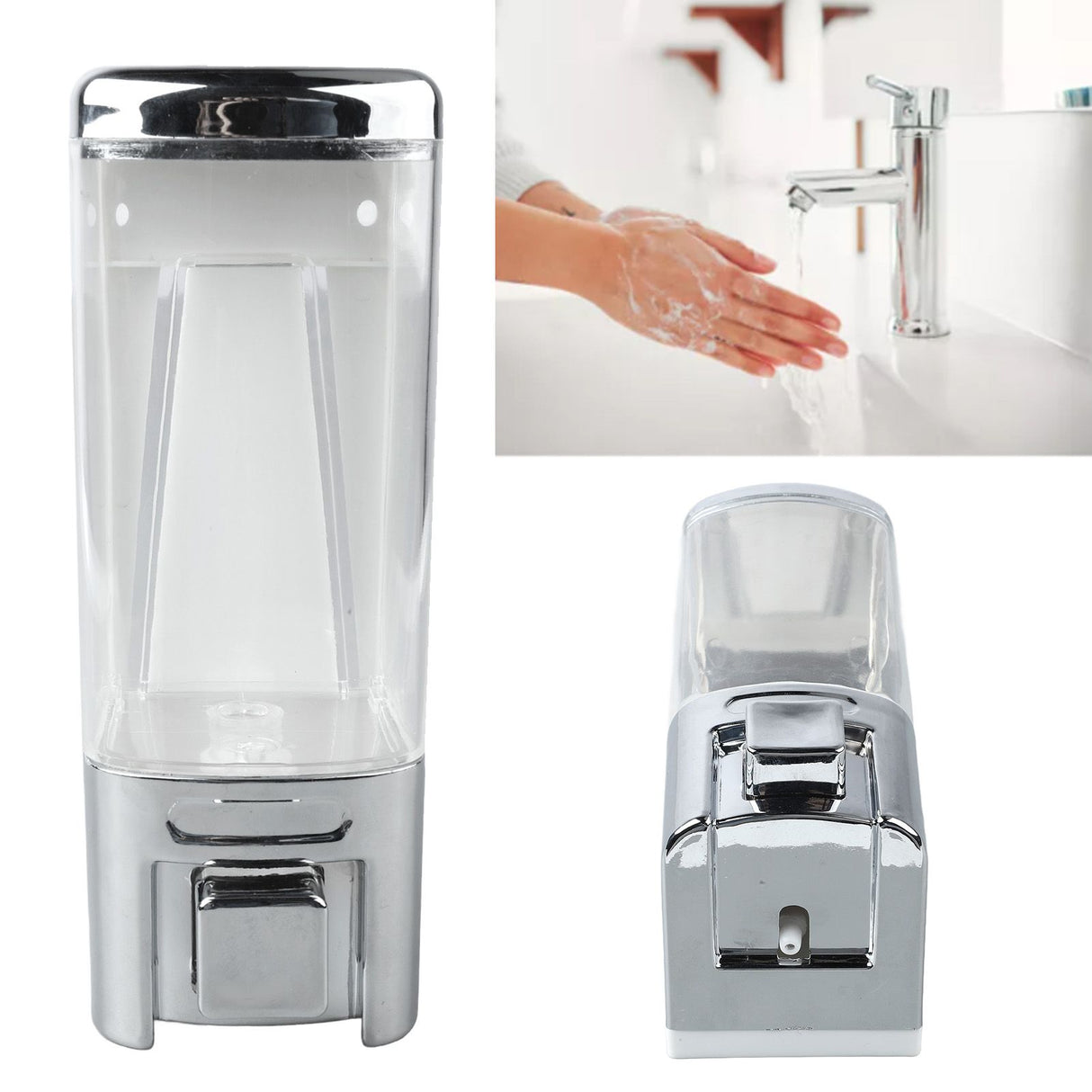 Soap Dispenser ABS Plastic Wall Mount Single Head Bathroom Kitchen Sink Accessories 480ml