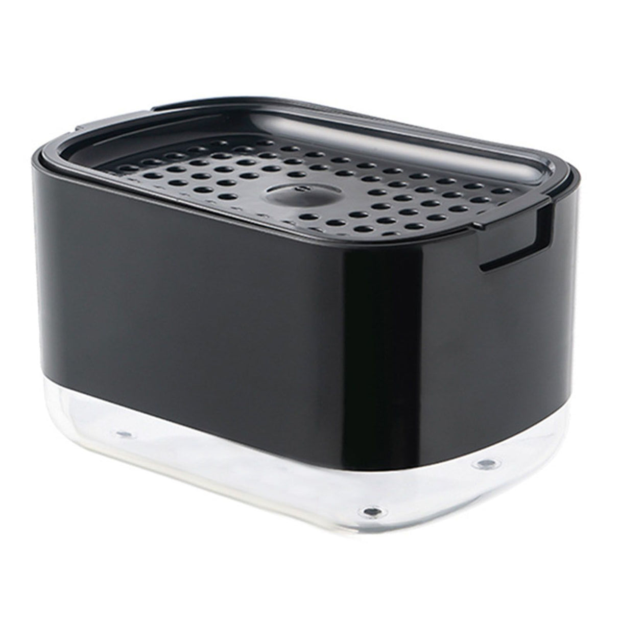 Soap Dispenser with Sponge Holder PP PET Press Type Soap Box for Cloth Dish Kitchen Cleaning Black
