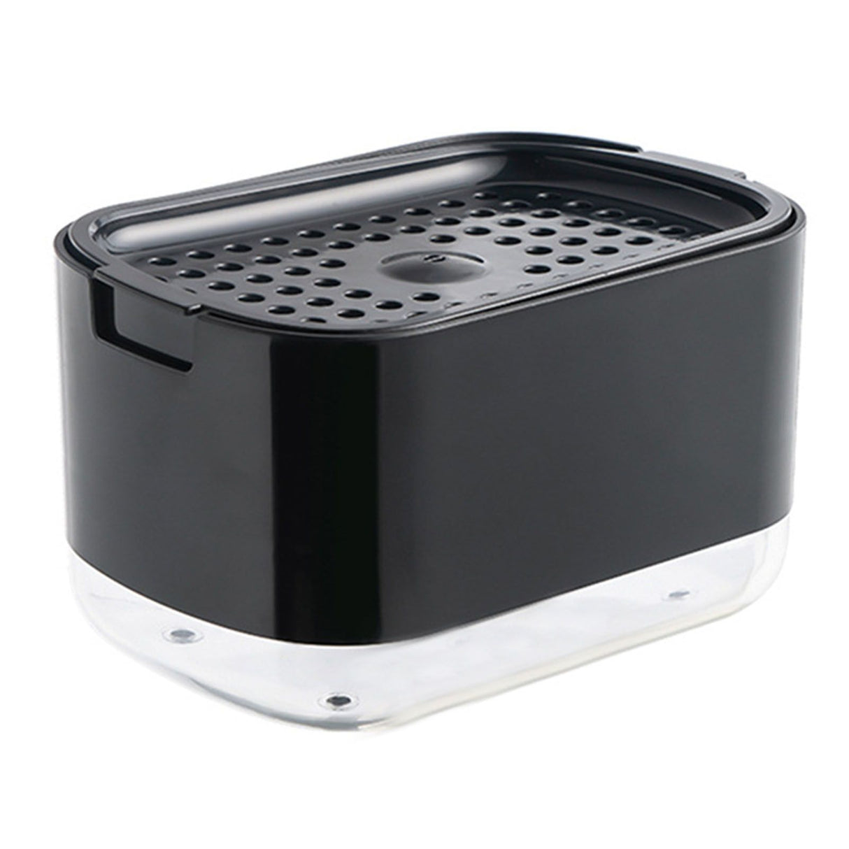 Soap Dispenser with Sponge Holder PP PET Press Type Soap Box for Cloth Dish Kitchen Cleaning Black