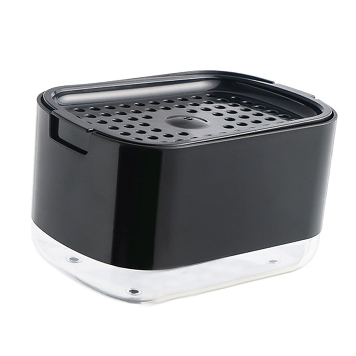 Soap Dispenser with Sponge Holder PP PET Press Type Soap Box for Cloth Dish Kitchen Cleaning Black