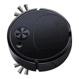 Automatic Vacuum Cleaner Low Noise Rechargeable 3 in 1 Intelligent Sweeping Robot for Hair Dust Stain Black - Side View