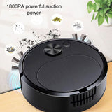 Automatic Vacuum Cleaner Low Noise Rechargeable 3 in 1 Intelligent Sweeping Robot for Hair Dust Stain Black