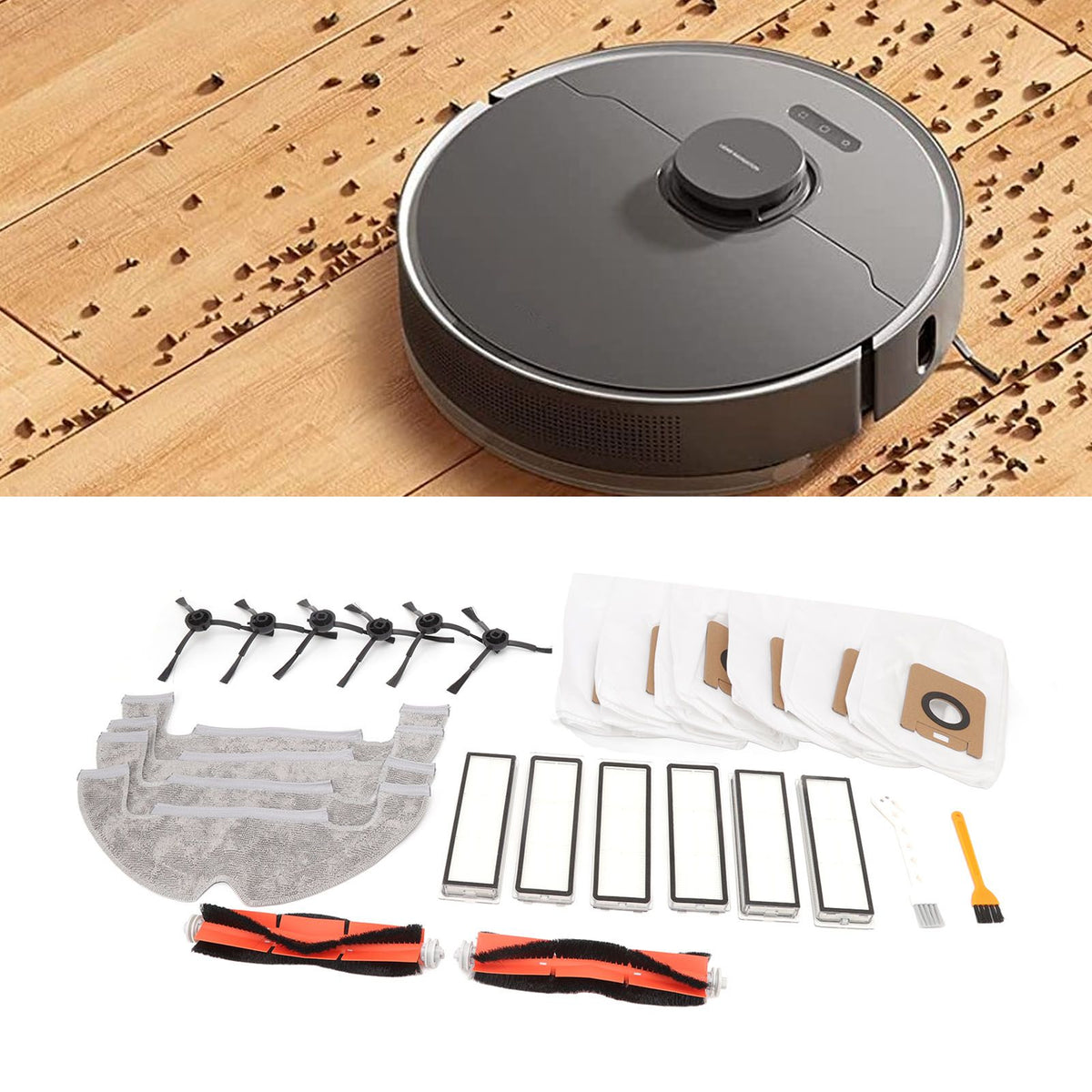 Sweeper Accessories Main Brush Dust Bag Filter Rag Side Brush Sweeper Replacement Parts for Dreame Z10 Pro