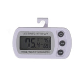Refrigerator Thermometer Memory Function ABS Body White °C °F Switched Small Compact Digital Freezer Thermometer with Hook - Front View