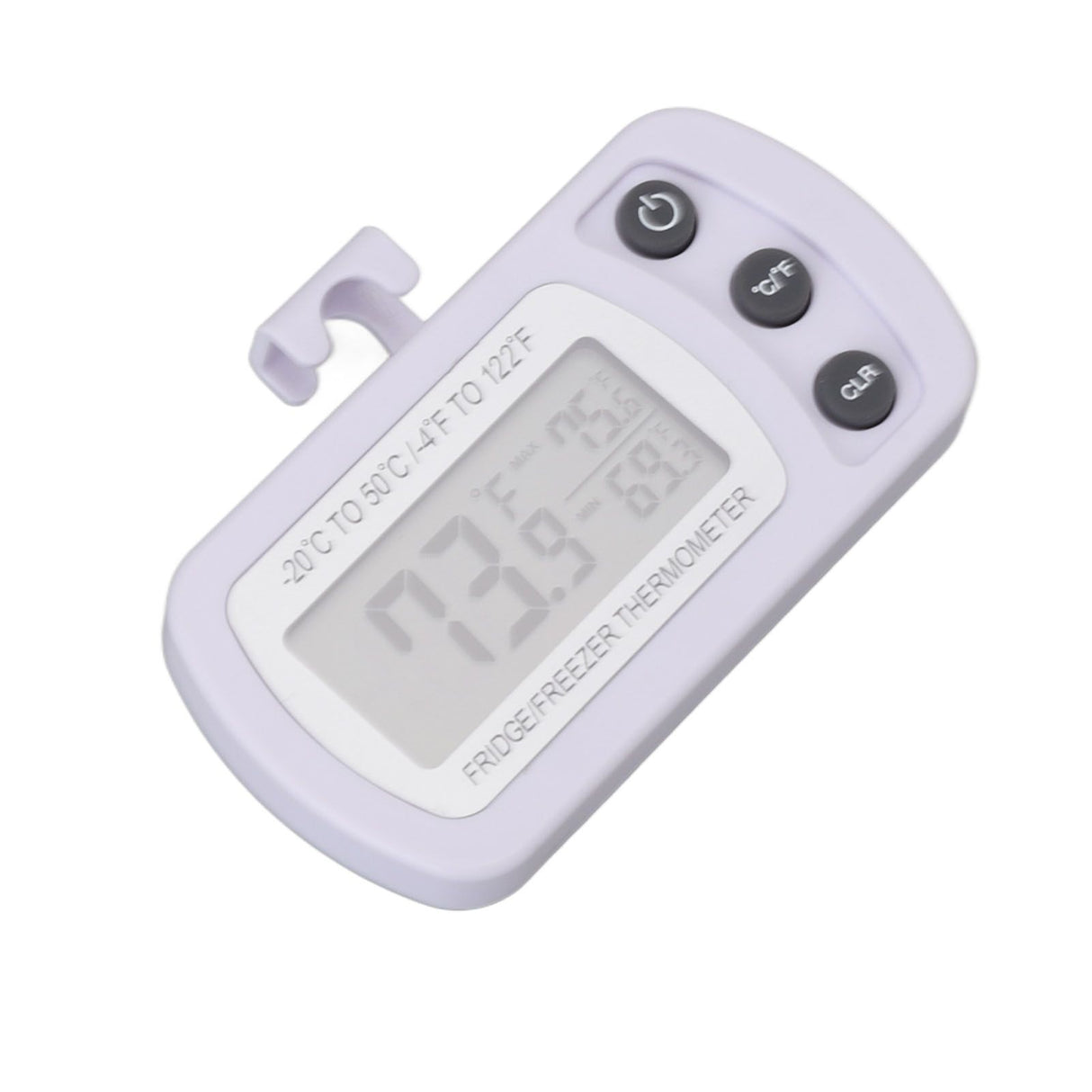 Refrigerator Thermometer Memory Function ABS Body White °C °F Switched Small Compact Digital Freezer Thermometer with Hook