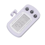 Refrigerator Thermometer Memory Function ABS Body White °C °F Switched Small Compact Digital Freezer Thermometer with Hook - Top-Down View