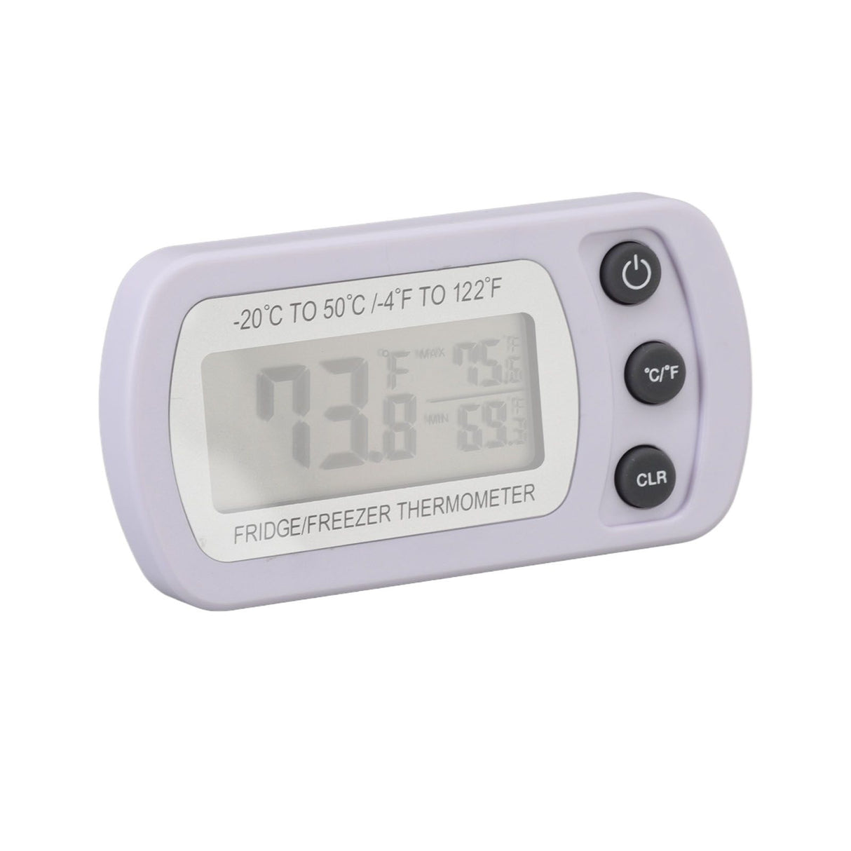 Refrigerator Thermometer Memory Function ABS Body White °C °F Switched Small Compact Digital Freezer Thermometer with Hook